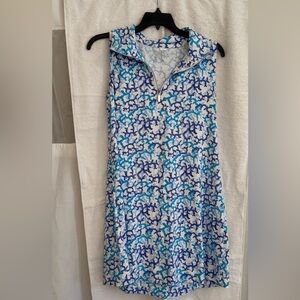 Lulu-B Blue and White Sleeveless Dress